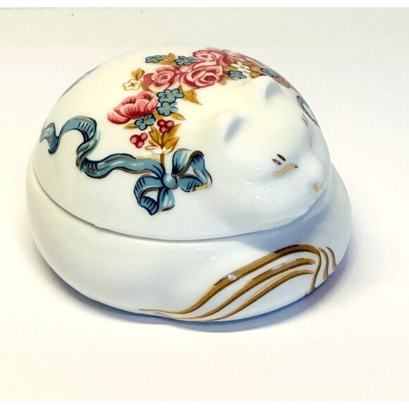 Elizabeth Arden VTG Exclusive UNUSED Cat Candle Trinket Porcelain Container - Picture 4 of 8